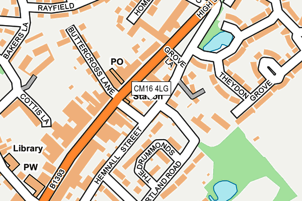 CM16 4LG map - OS OpenMap – Local (Ordnance Survey)