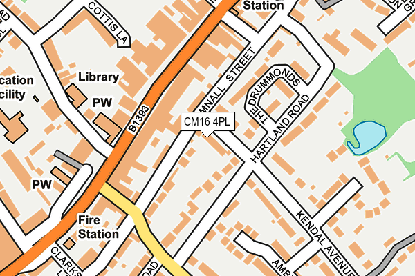 CM16 4PL map - OS OpenMap – Local (Ordnance Survey)