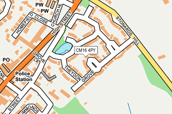 CM16 4PY map - OS OpenMap – Local (Ordnance Survey)