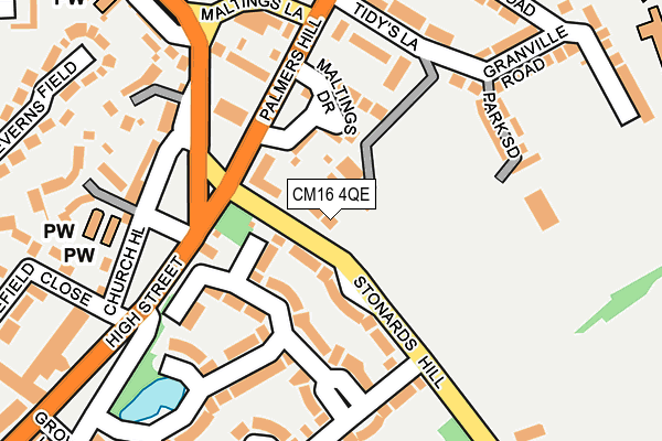 CM16 4QE map - OS OpenMap – Local (Ordnance Survey)