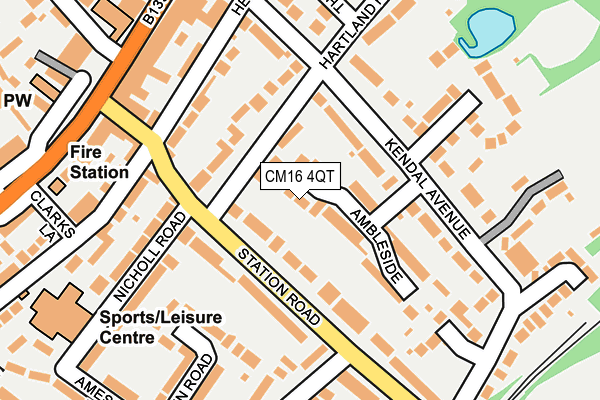 CM16 4QT map - OS OpenMap – Local (Ordnance Survey)