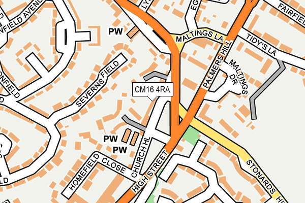 CM16 4RA map - OS OpenMap – Local (Ordnance Survey)