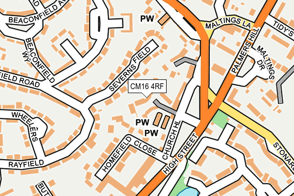 CM16 4RF map - OS OpenMap – Local (Ordnance Survey)