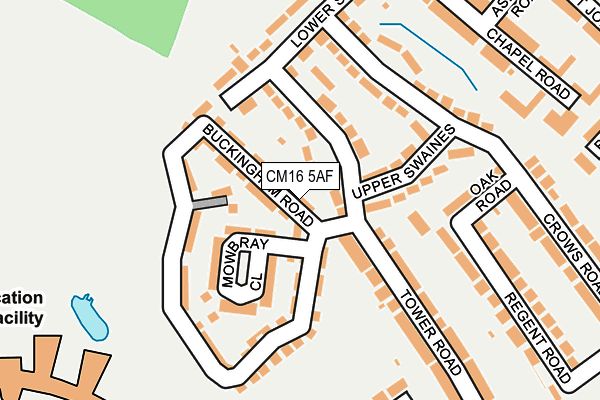 CM16 5AF map - OS OpenMap – Local (Ordnance Survey)