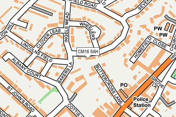 CM16 5AH map - OS OpenMap – Local (Ordnance Survey)