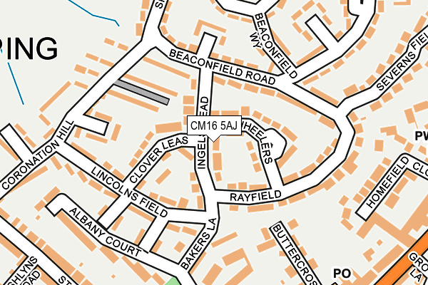 CM16 5AJ map - OS OpenMap – Local (Ordnance Survey)