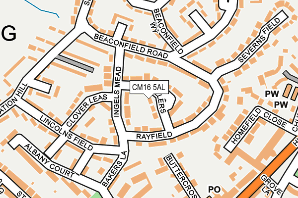 CM16 5AL map - OS OpenMap – Local (Ordnance Survey)