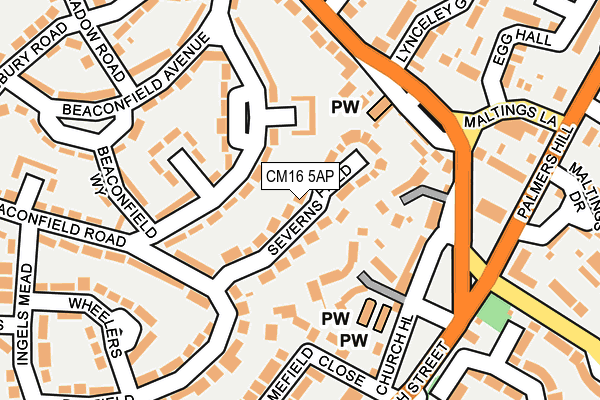 CM16 5AP map - OS OpenMap – Local (Ordnance Survey)