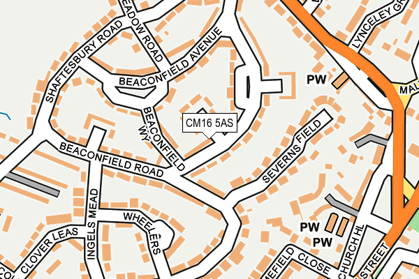 CM16 5AS map - OS OpenMap – Local (Ordnance Survey)