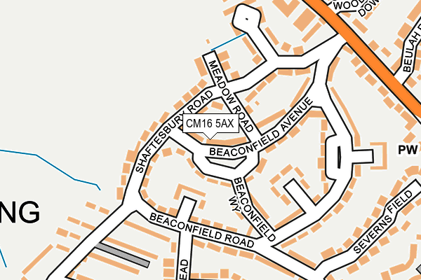 CM16 5AX map - OS OpenMap – Local (Ordnance Survey)