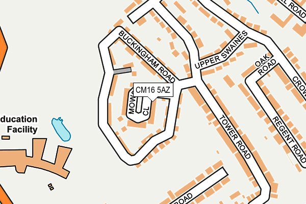 CM16 5AZ map - OS OpenMap – Local (Ordnance Survey)