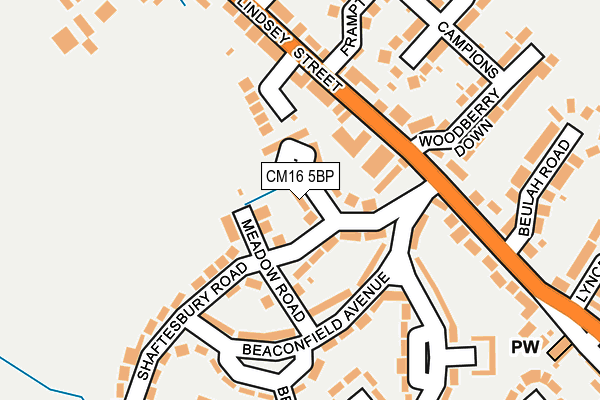CM16 5BP map - OS OpenMap – Local (Ordnance Survey)