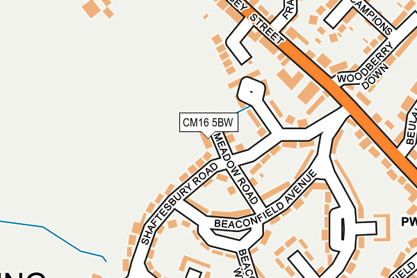 CM16 5BW map - OS OpenMap – Local (Ordnance Survey)