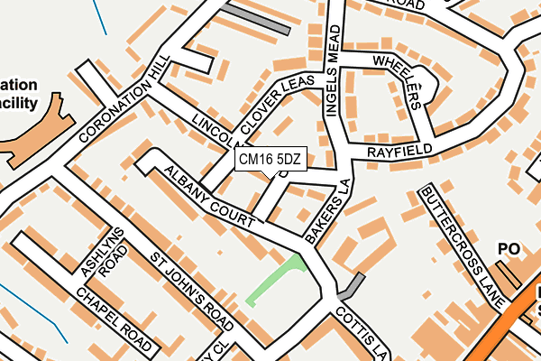 CM16 5DZ map - OS OpenMap – Local (Ordnance Survey)