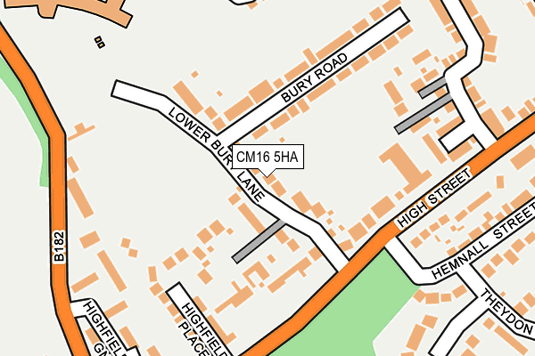 CM16 5HA map - OS OpenMap – Local (Ordnance Survey)