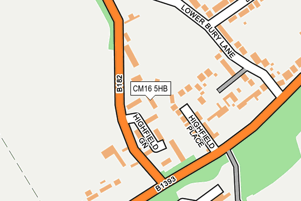 CM16 5HB map - OS OpenMap – Local (Ordnance Survey)
