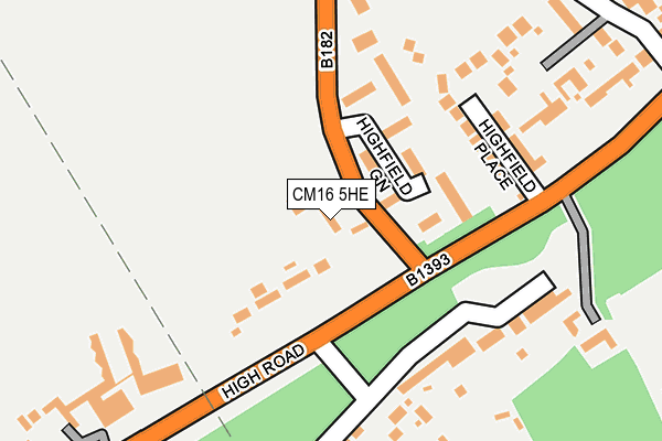 CM16 5HE map - OS OpenMap – Local (Ordnance Survey)