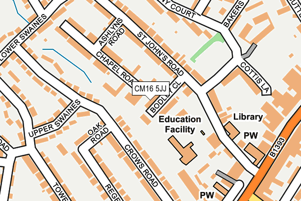 CM16 5JJ map - OS OpenMap – Local (Ordnance Survey)