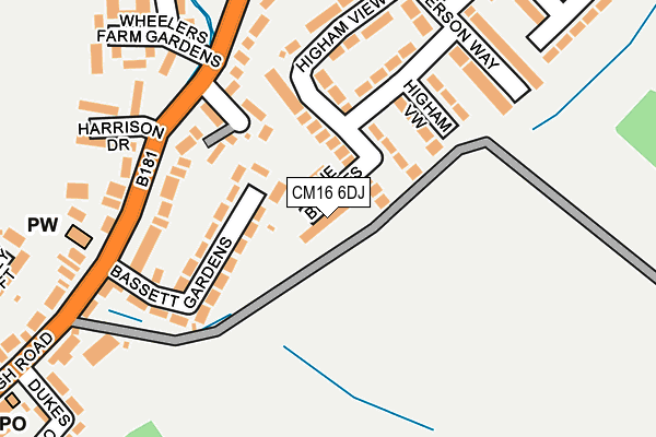 CM16 6DJ map - OS OpenMap – Local (Ordnance Survey)