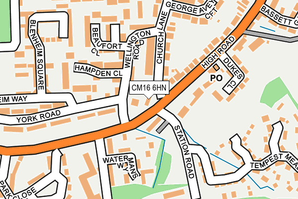 CM16 6HN map - OS OpenMap – Local (Ordnance Survey)