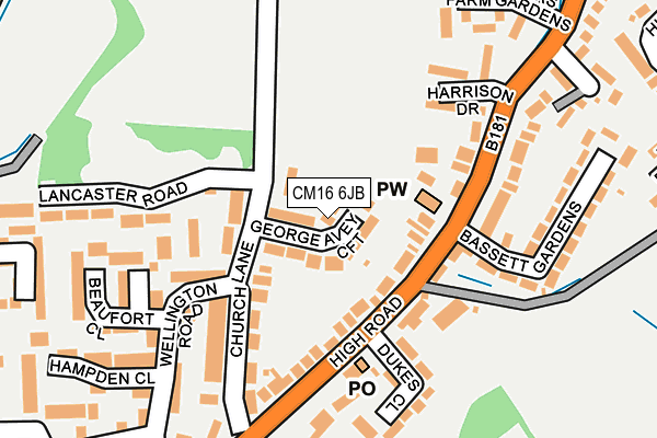 CM16 6JB map - OS OpenMap – Local (Ordnance Survey)