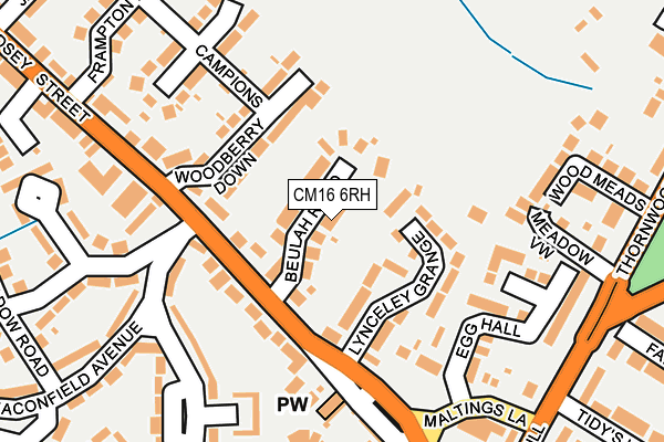 CM16 6RH map - OS OpenMap – Local (Ordnance Survey)