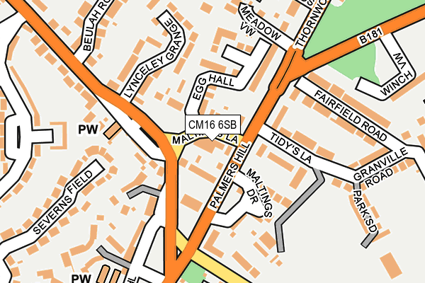 CM16 6SB map - OS OpenMap – Local (Ordnance Survey)