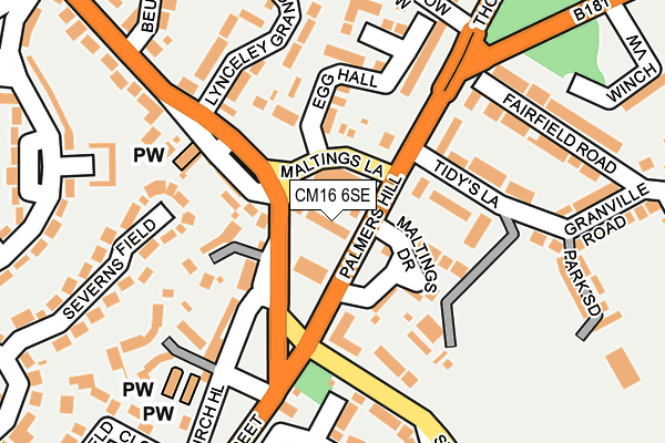 CM16 6SE map - OS OpenMap – Local (Ordnance Survey)