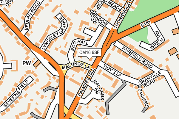 CM16 6SF map - OS OpenMap – Local (Ordnance Survey)