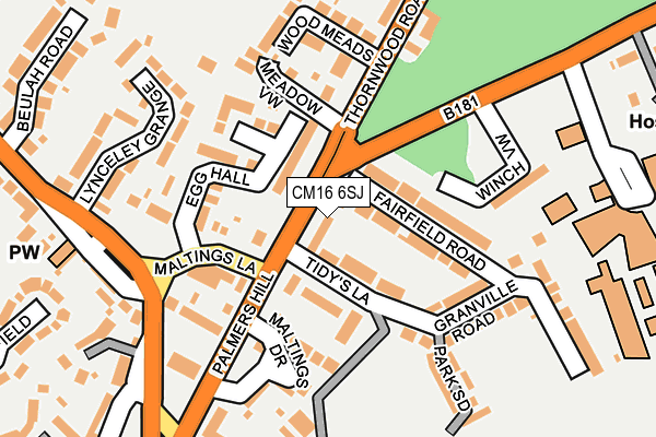 CM16 6SJ map - OS OpenMap – Local (Ordnance Survey)