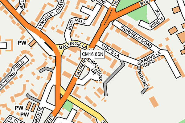 CM16 6SN map - OS OpenMap – Local (Ordnance Survey)