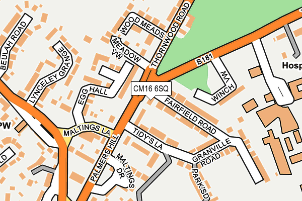 CM16 6SQ map - OS OpenMap – Local (Ordnance Survey)