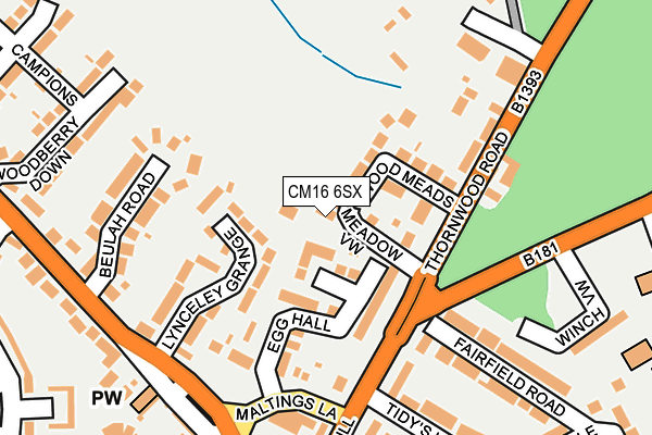 CM16 6SX map - OS OpenMap – Local (Ordnance Survey)