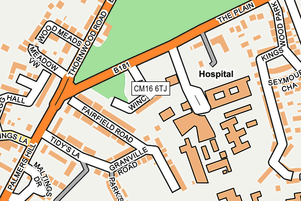 CM16 6TJ map - OS OpenMap – Local (Ordnance Survey)