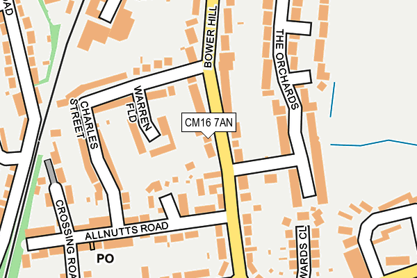 CM16 7AN map - OS OpenMap – Local (Ordnance Survey)