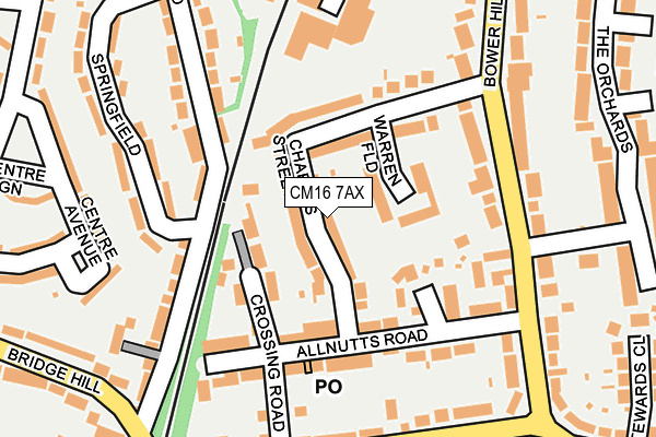 CM16 7AX map - OS OpenMap – Local (Ordnance Survey)