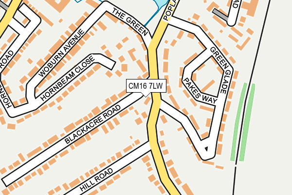 CM16 7LW map - OS OpenMap – Local (Ordnance Survey)
