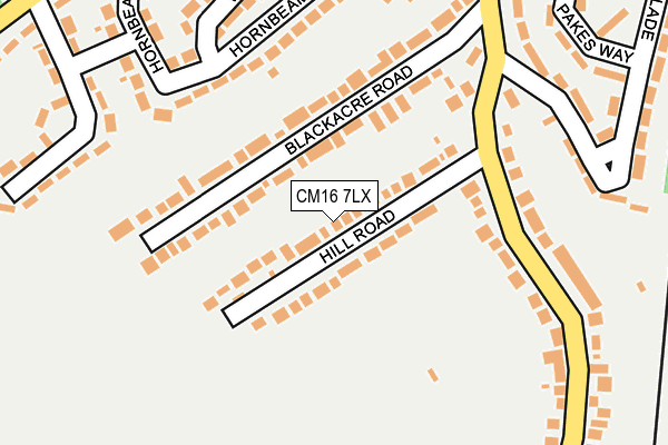 CM16 7LX map - OS OpenMap – Local (Ordnance Survey)