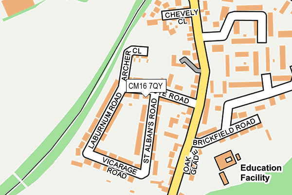 CM16 7QY map - OS OpenMap – Local (Ordnance Survey)