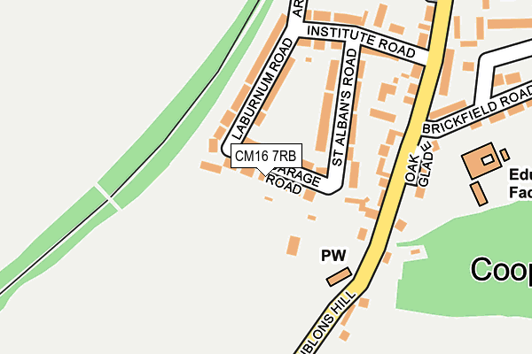 CM16 7RB map - OS OpenMap – Local (Ordnance Survey)