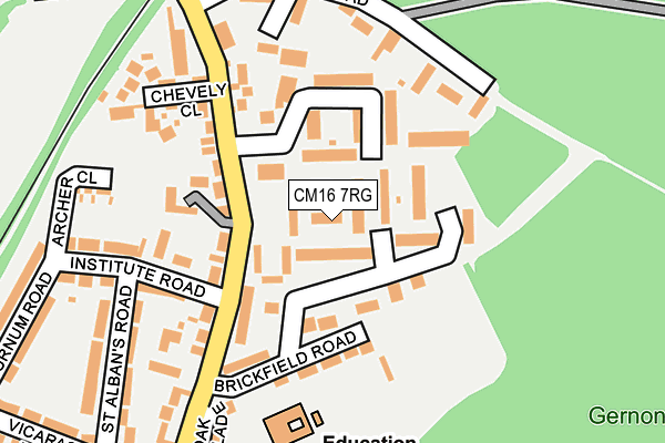 CM16 7RG map - OS OpenMap – Local (Ordnance Survey)