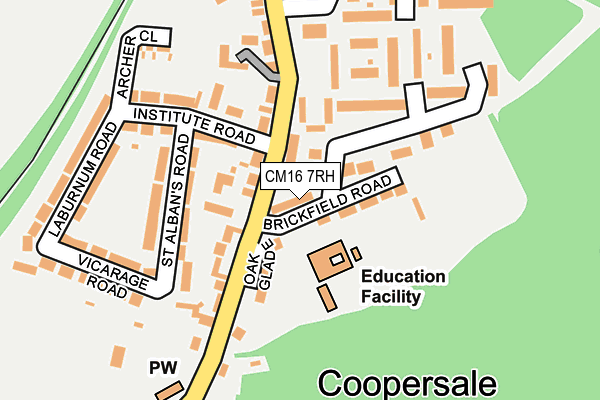 CM16 7RH map - OS OpenMap – Local (Ordnance Survey)