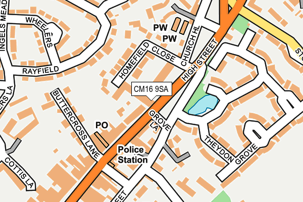 CM16 9SA map - OS OpenMap – Local (Ordnance Survey)
