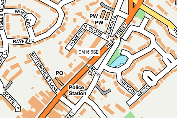 CM16 9SE map - OS OpenMap – Local (Ordnance Survey)