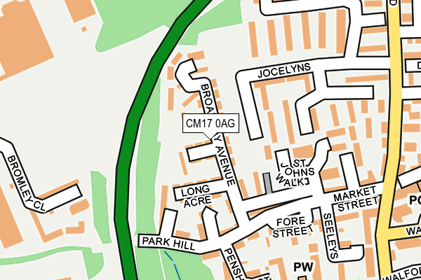 CM17 0AG map - OS OpenMap – Local (Ordnance Survey)