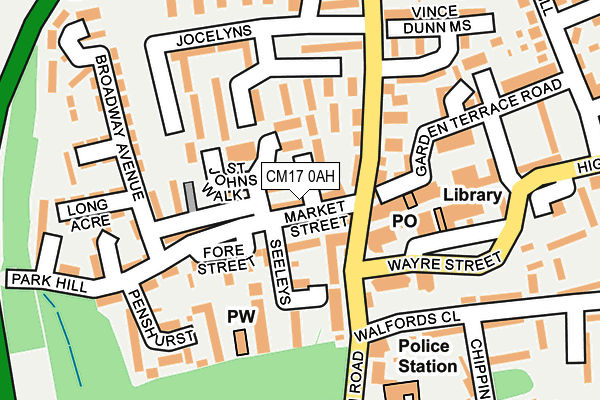 CM17 0AH map - OS OpenMap – Local (Ordnance Survey)