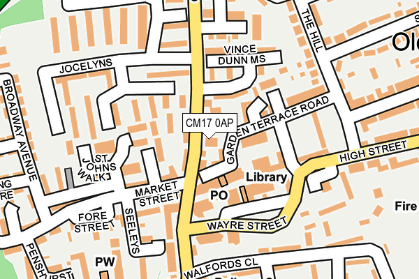 CM17 0AP map - OS OpenMap – Local (Ordnance Survey)