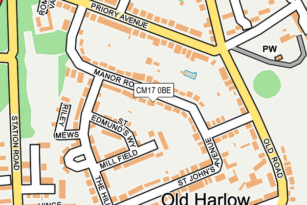 CM17 0BE map - OS OpenMap – Local (Ordnance Survey)