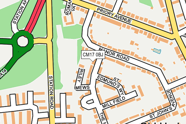 CM17 0BJ map - OS OpenMap – Local (Ordnance Survey)