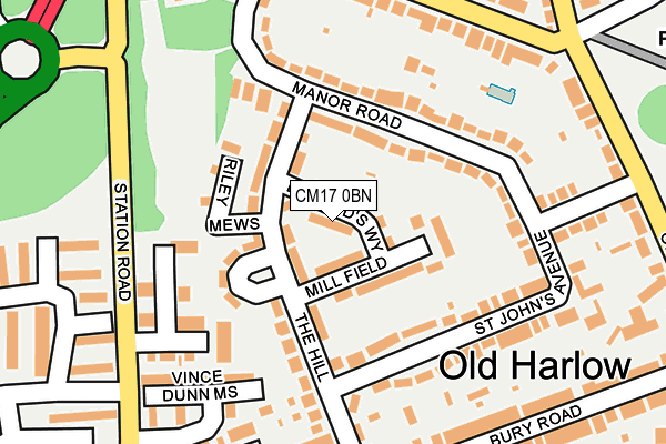 CM17 0BN map - OS OpenMap – Local (Ordnance Survey)